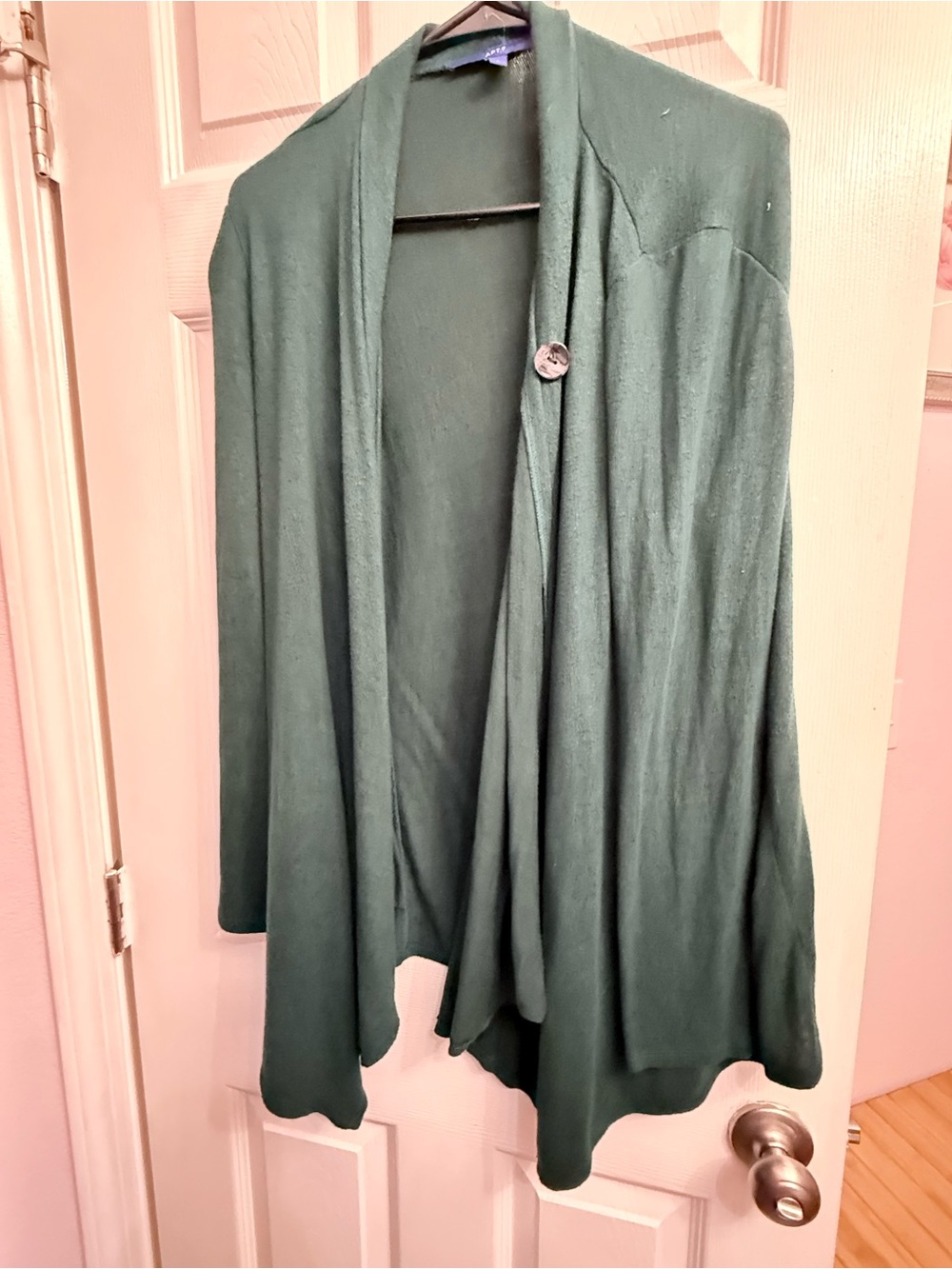 Apt. 9 Dark Green Open-Front Draped Cardigan